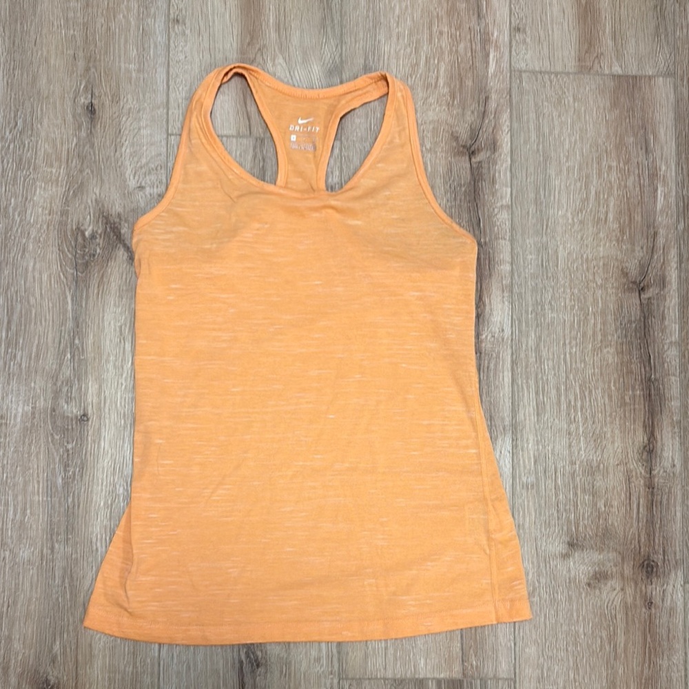Nike Orange Fitted Tank Top